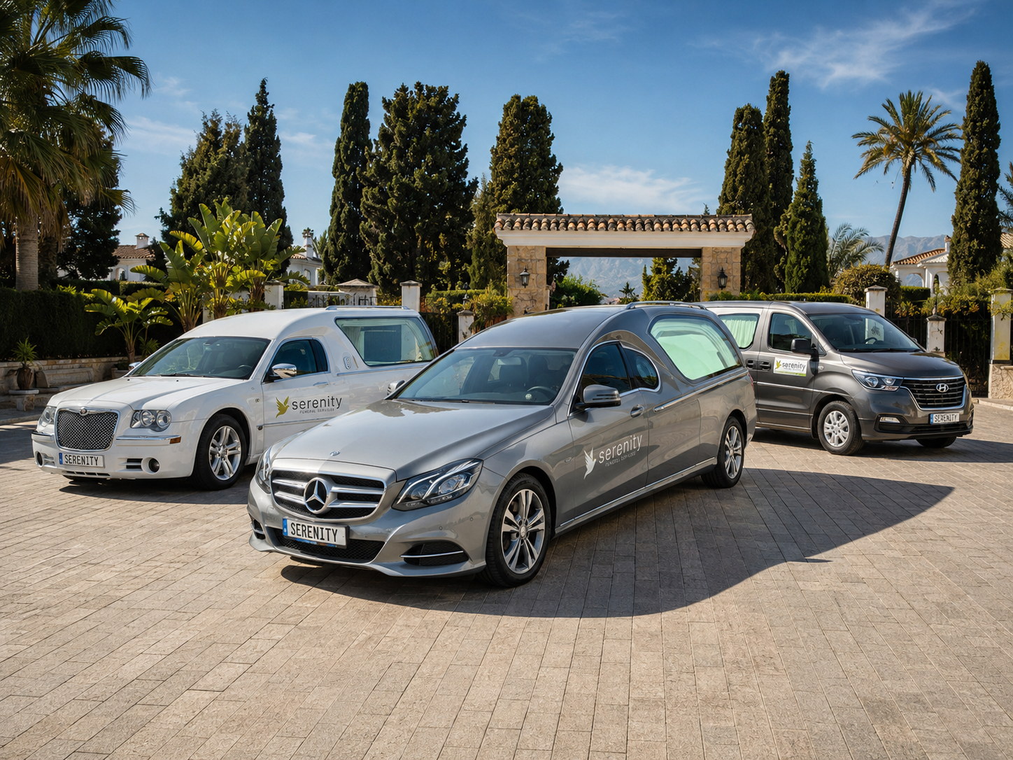A selection of Serenity funeral vehicles in Málaga